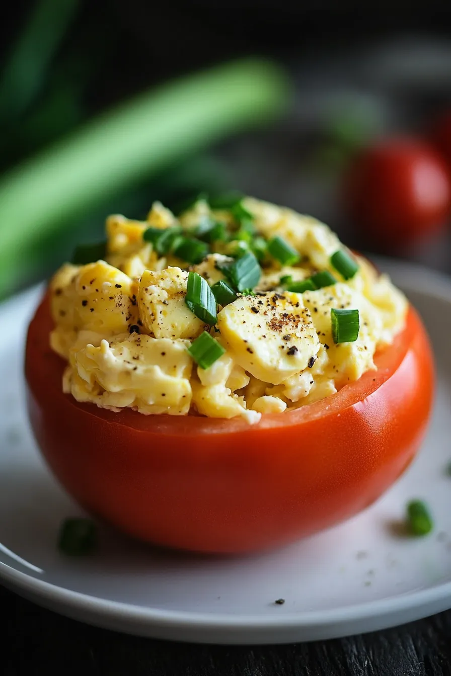 Egg Salad Stuffed Tomatoes-overhead-ingredients