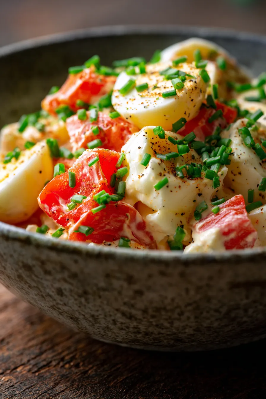 Egg Salad with Roasted Red Peppers-texture-creamy