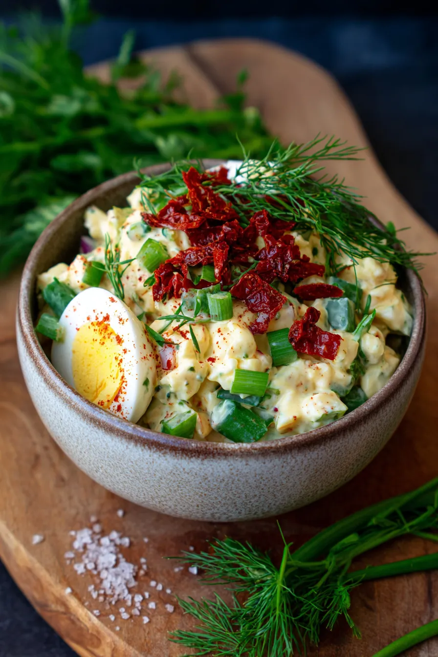 Egg Salad with Sun-Dried Tomatoes-bowl-garnish
