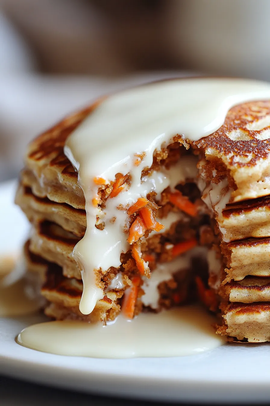 fluffy carrot cake pancakes stack