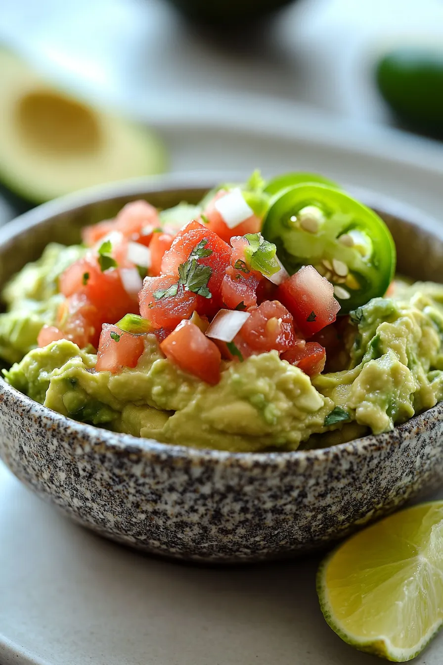 Fresh Guacamole Salsa - ingredients - overhead