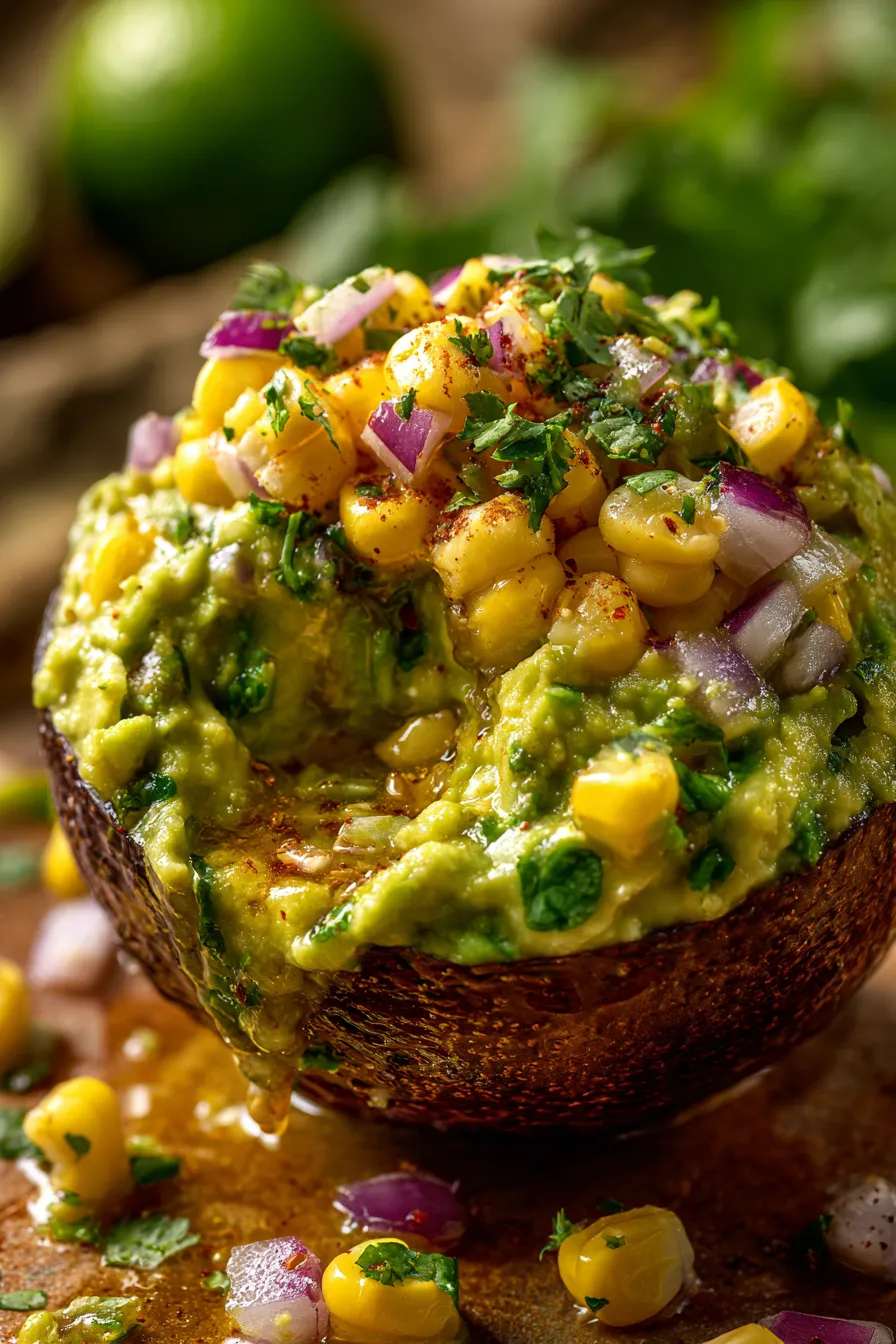 Fresh Guacamole texture closeup