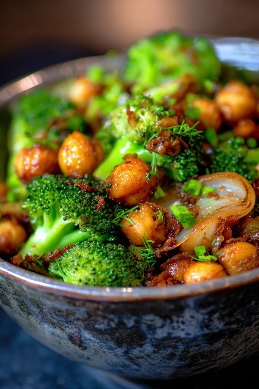 Garlic Broccoli Stir Fry with Chickpeas-ingredients-fresh