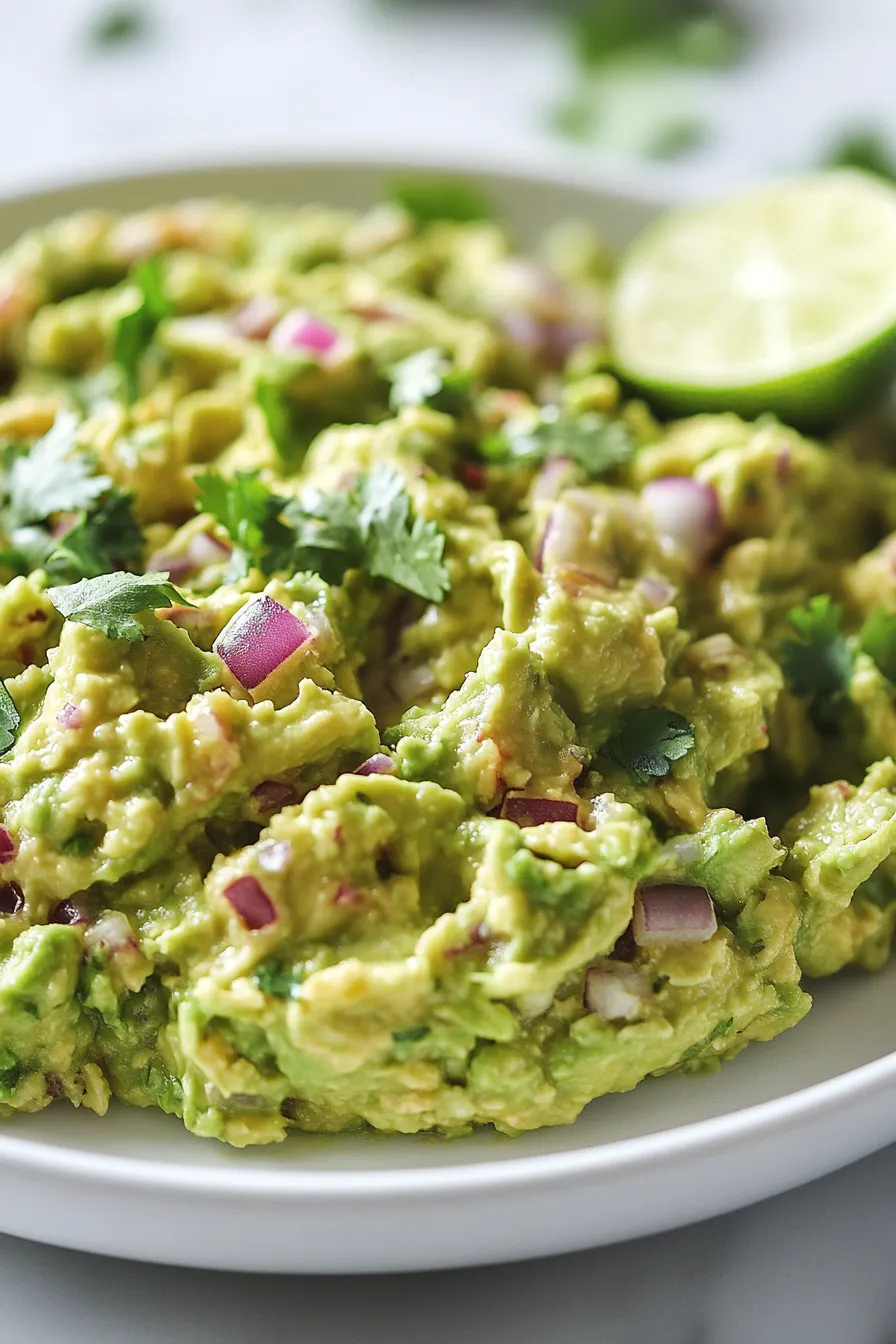 Guacamole with Roasted Garlic & Lime Zest-bright-green-dip