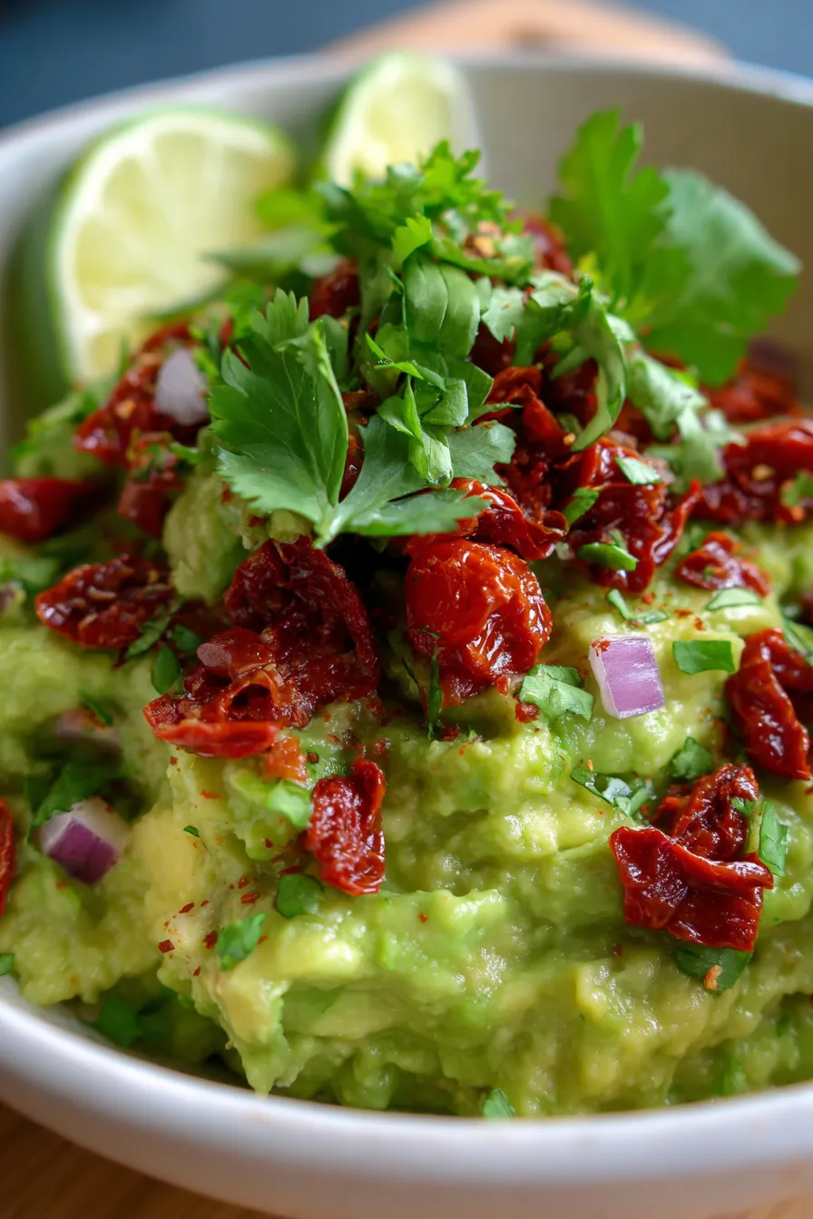 Guacamole with Sun-Dried Tomatoes-ingredients-closeup