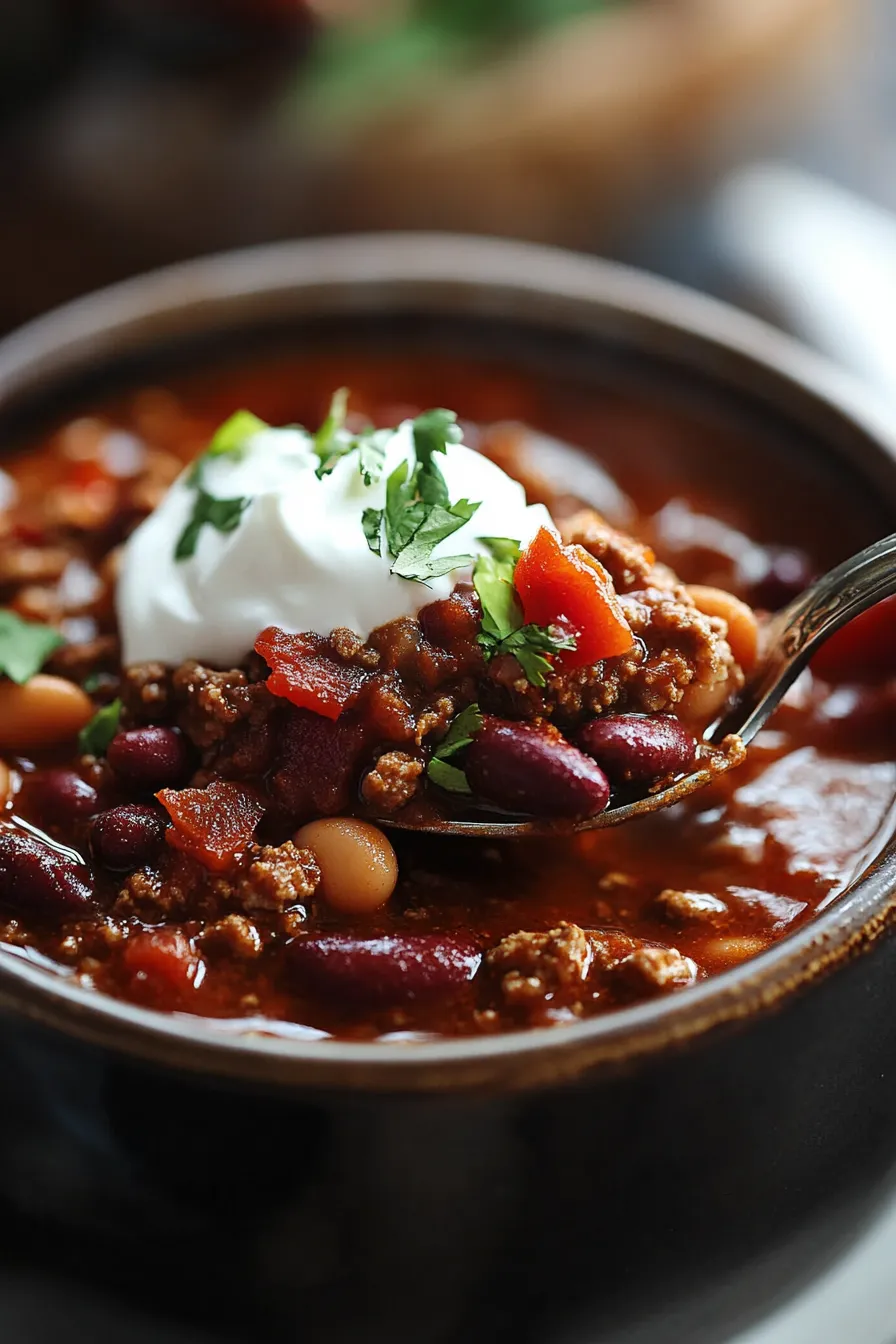 hearty chili-close up-texture