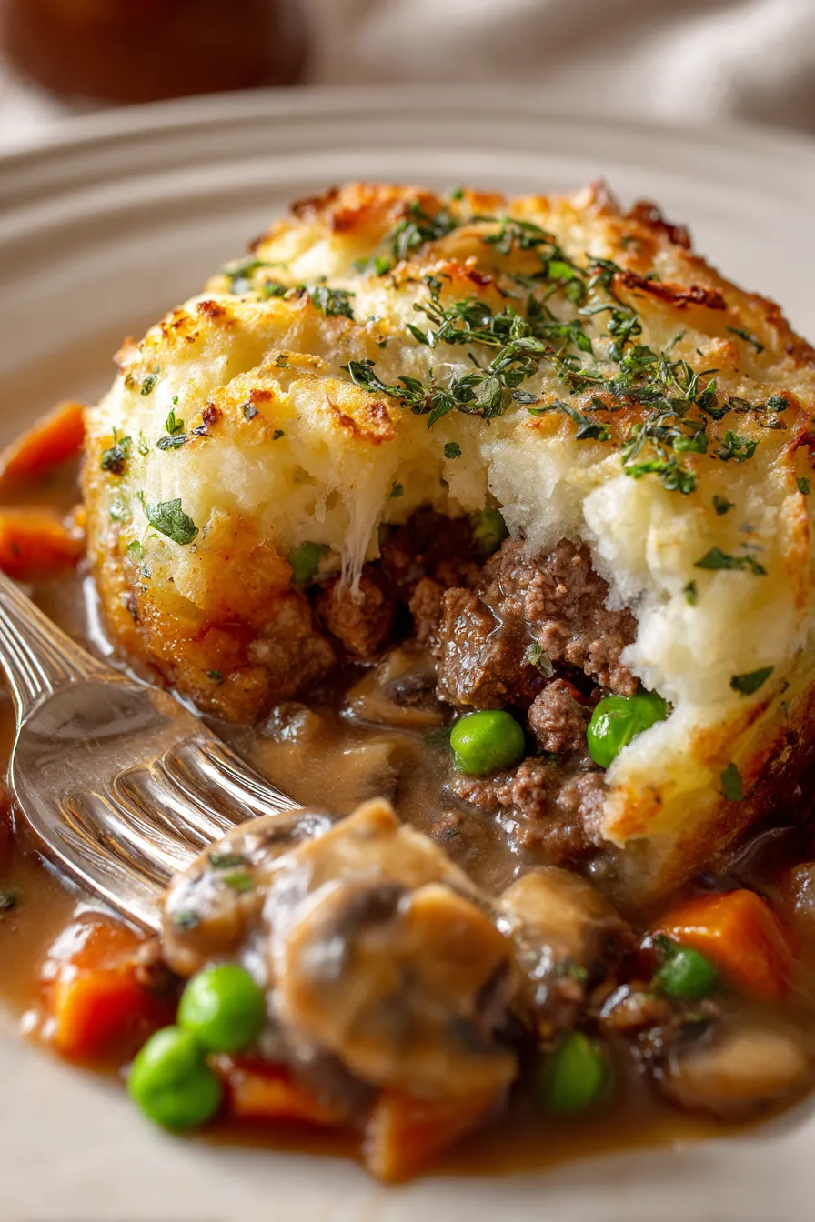 hearty lamb and vegetable filling texture