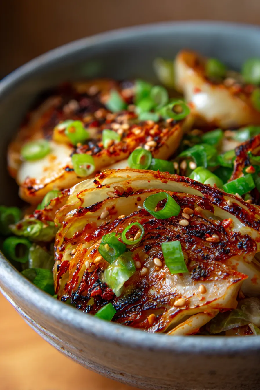 Honey Garlic Cabbage Bowls-served-bowl