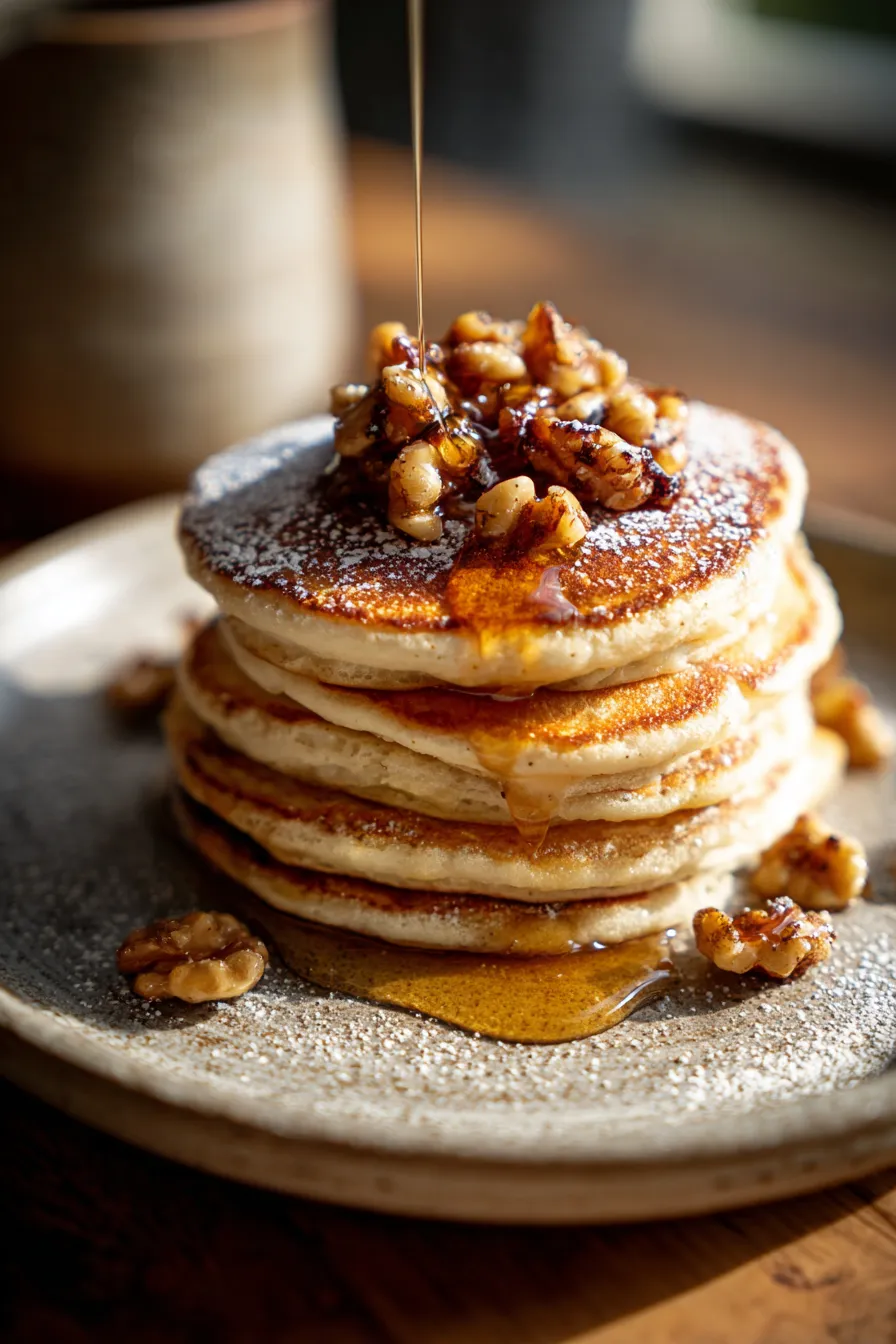 Honey Walnut Pancakes-batter-mixing