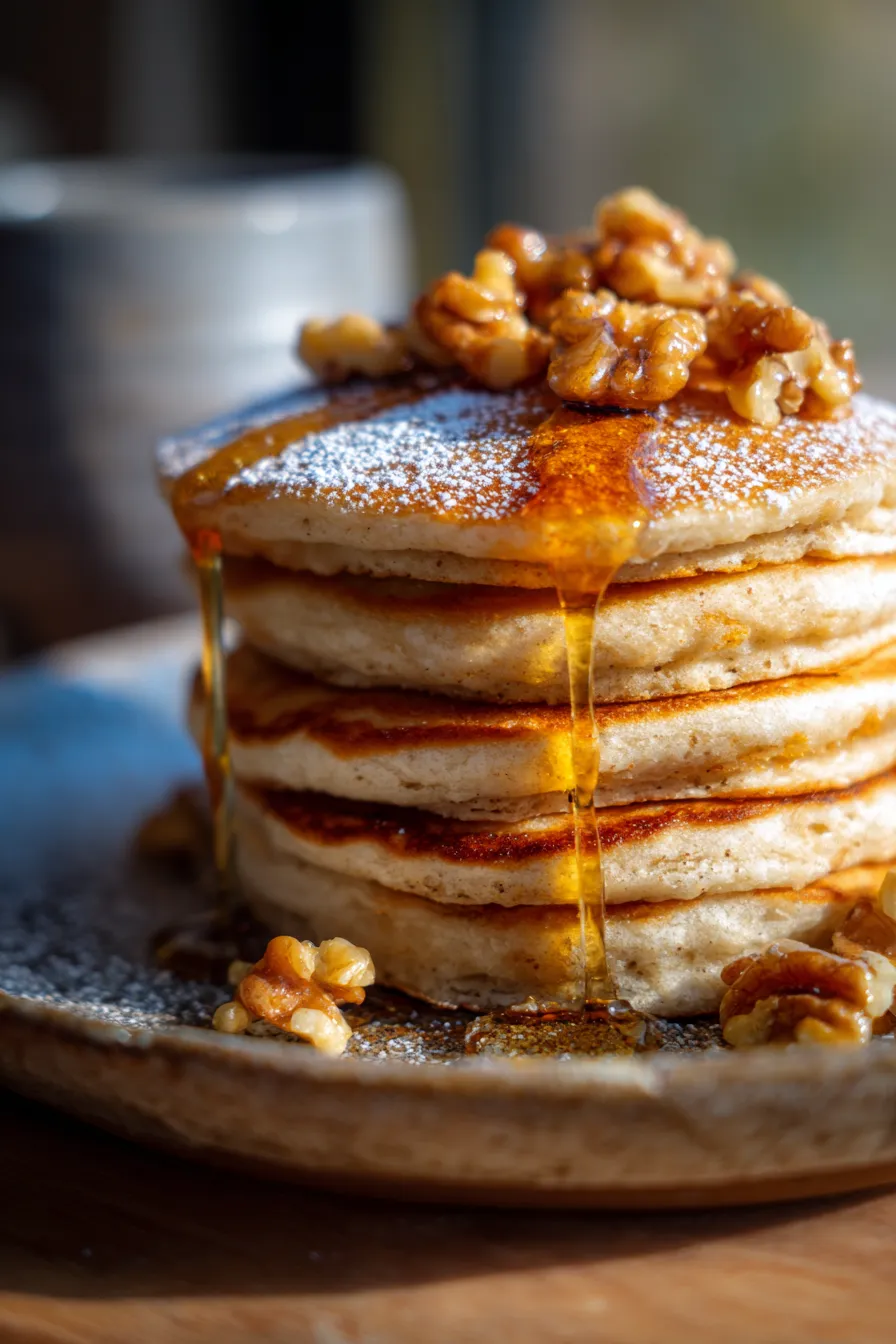Honey Walnut Pancakes-closeup-texture