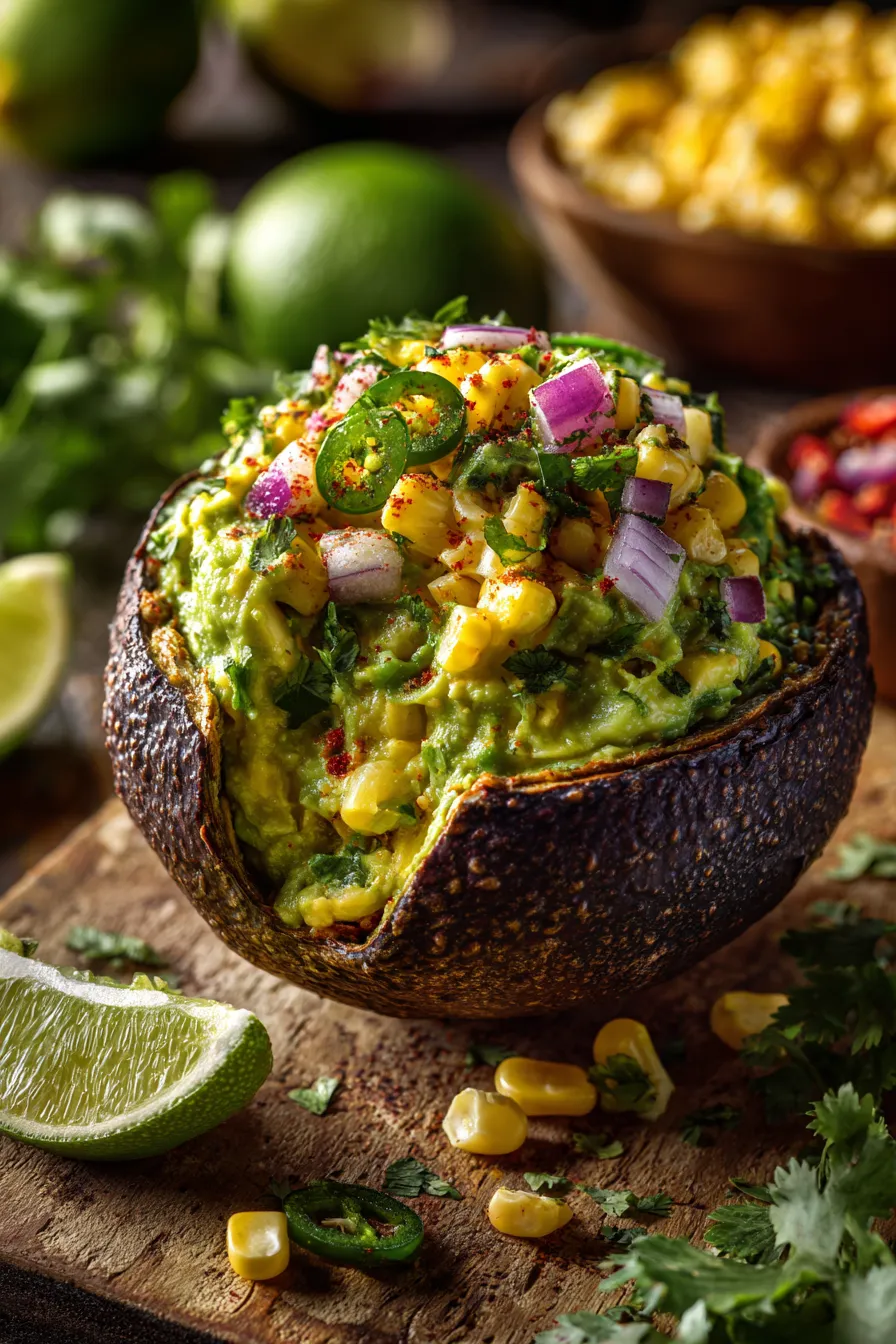 Making Roasted Corn and Lime Guacamole