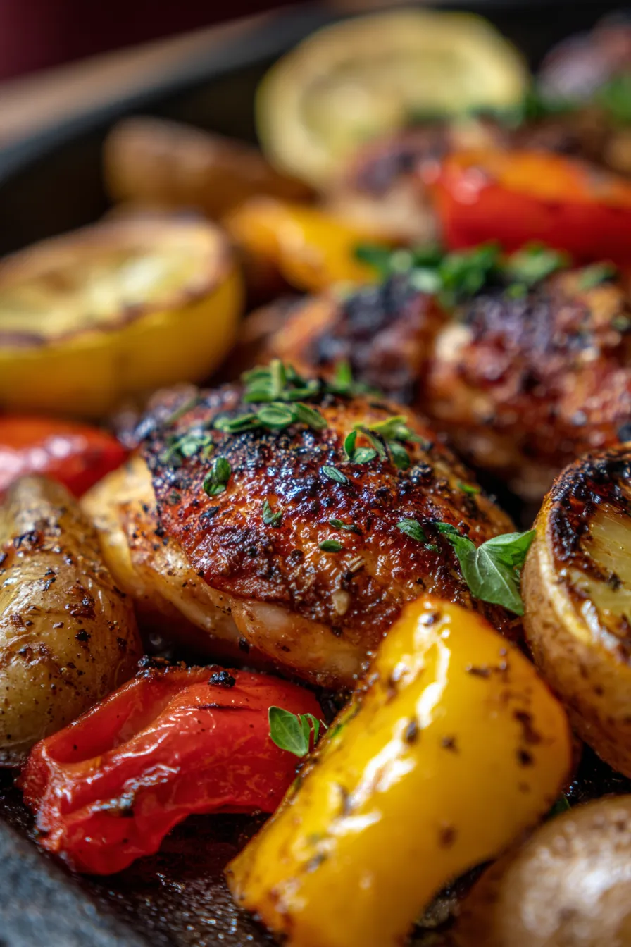 mediterranean sheet pan meal-garnish-fresh herbs