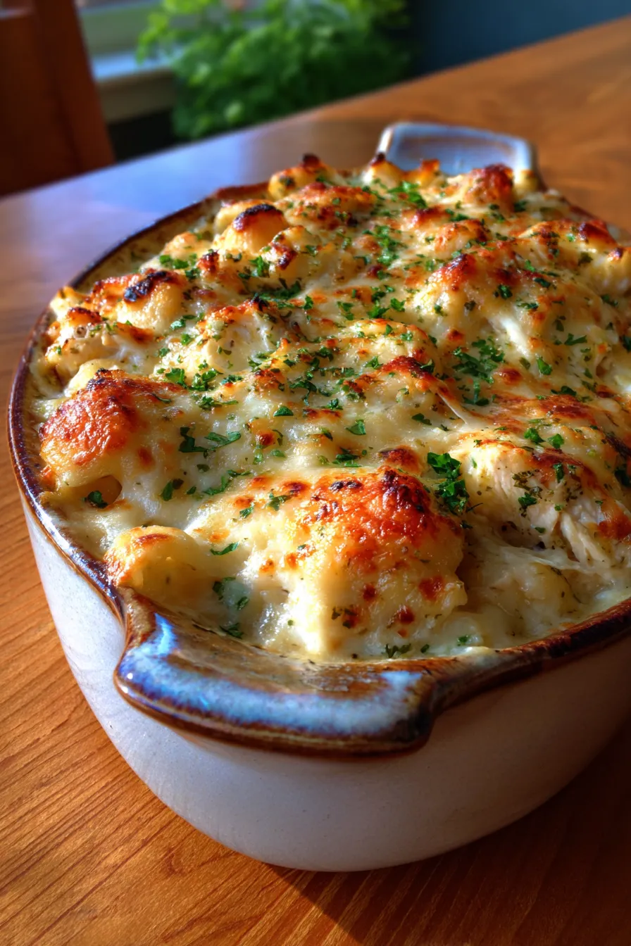 Million Dollar Chicken Casserole – Ultra Creamy Family Favorite-serving-spoon