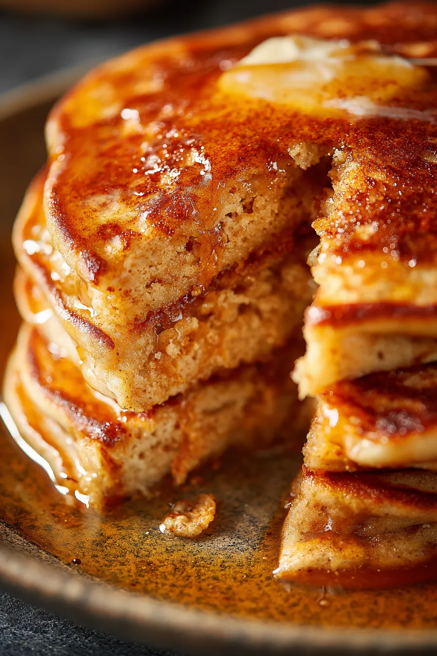 Mixing pumpkin pancake batter