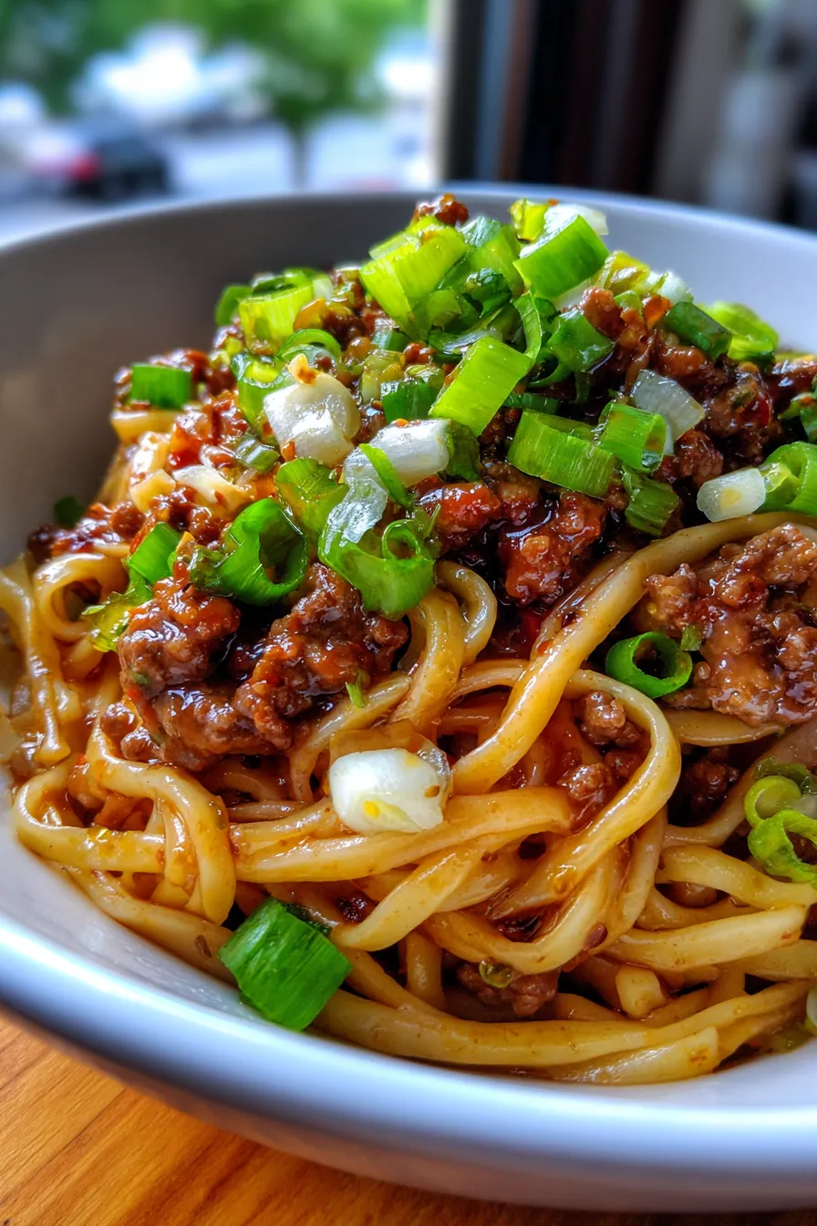 Mongolian Ground Beef Noodles – Sweet and Savory Comfort Dinner-texture-sauce-coated-noodles