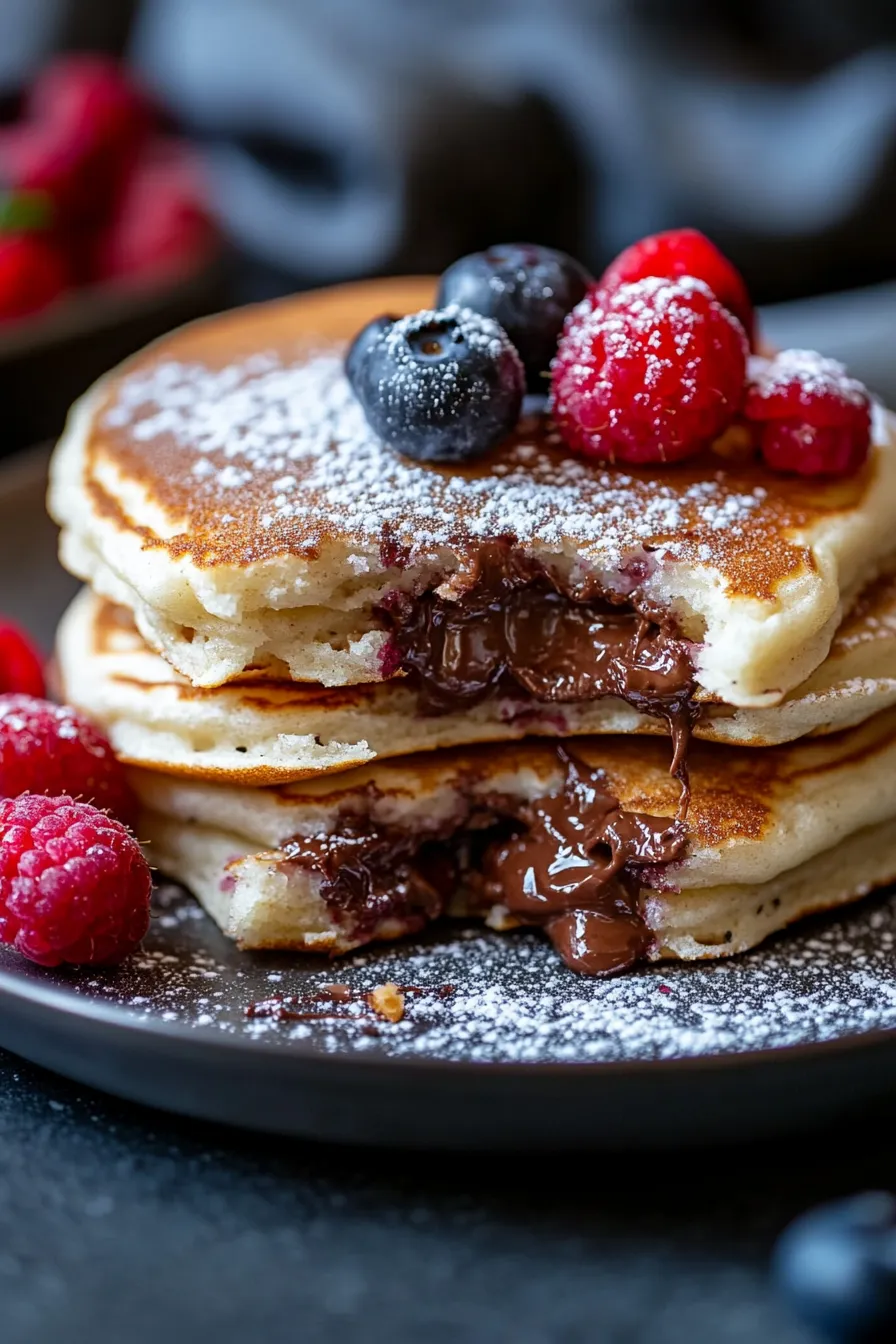 Nutella Stuffed Pancakes-cutaway-filling