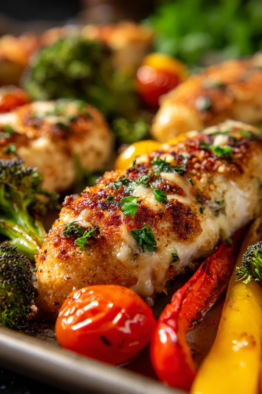 Parmesan Crusted Chicken Sheet Pan Dinner-fresh-vegetables