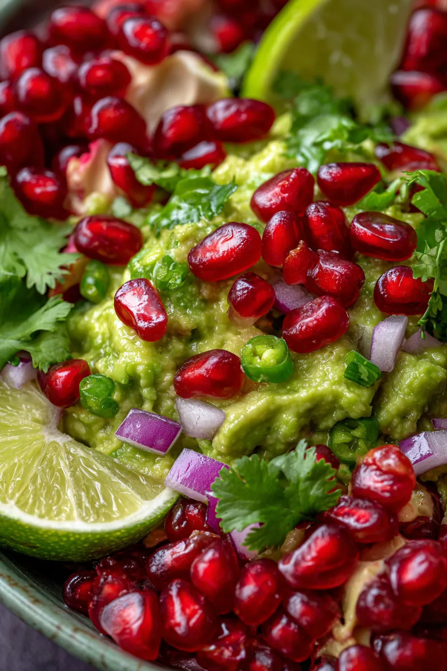 Pomegranate Guacamole (Party Favorite)-texture-closeup