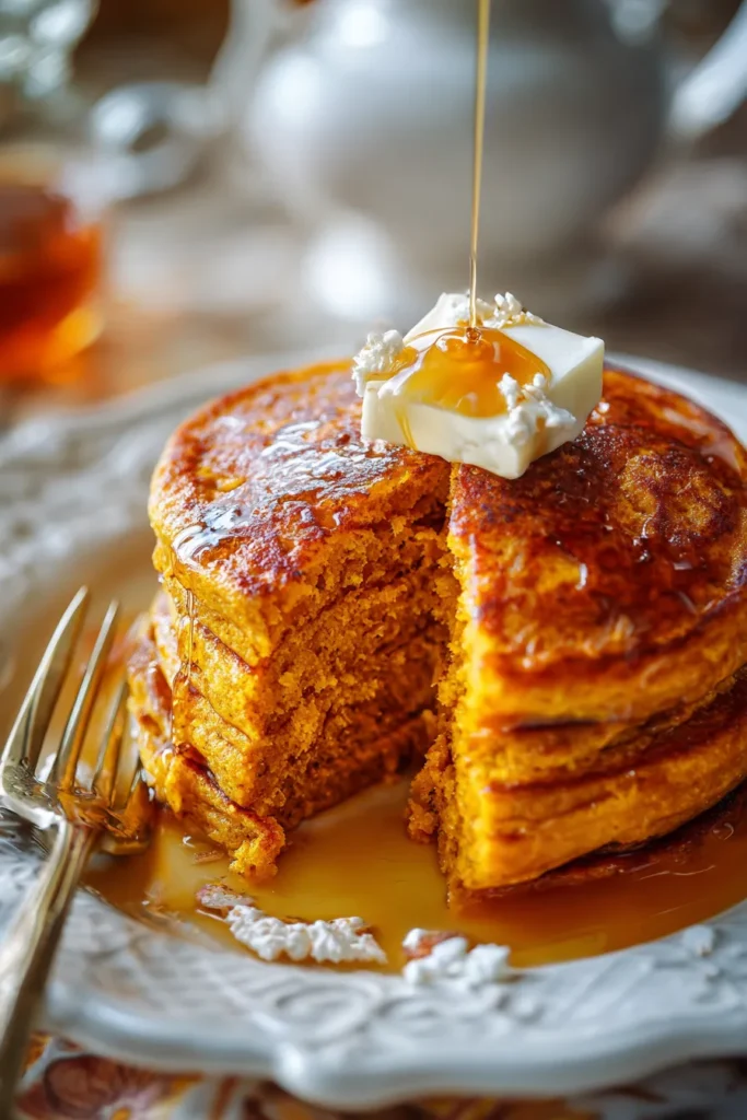 Fluffiest Pumpkin Spice Pancakes with Maple Butter Recipe