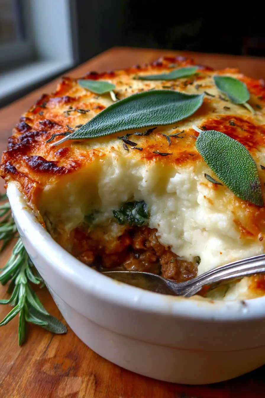 Shepherd’s Pie with Apple & Sage (Comfort Twist)-hearty filling