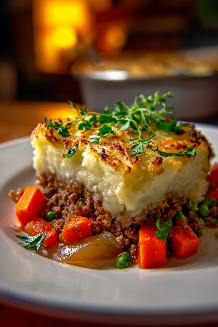 Shepherd’s Pie with Balsamic Veggies-creamy mash