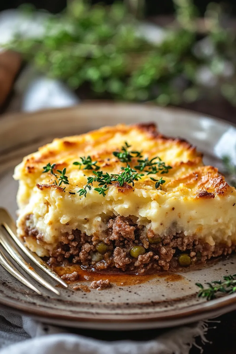Shepherd’s Pie with Cauliflower Mash-serving-closeup