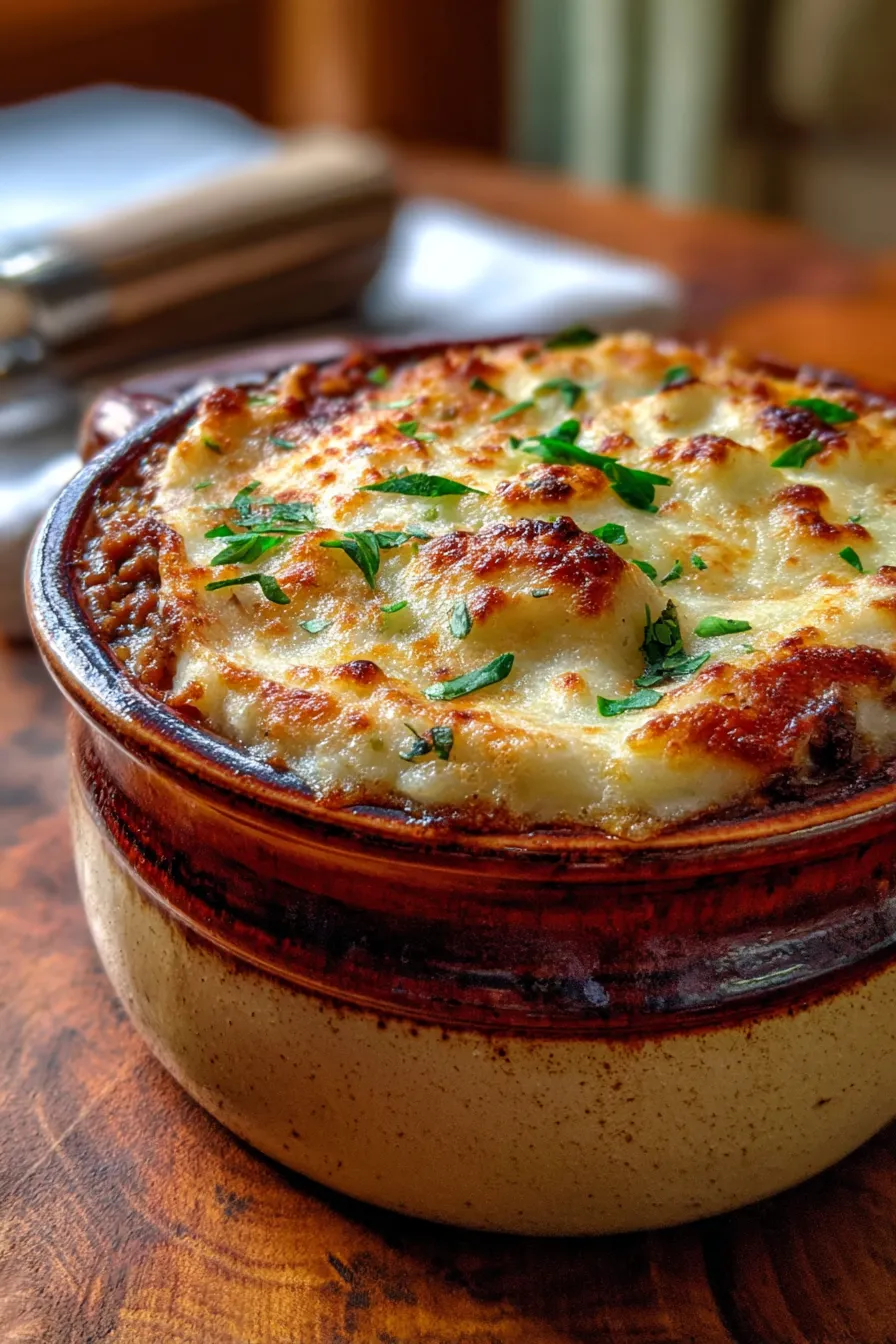 Shepherd’s Pie with Parmesan Crust-filling-closeup-texture