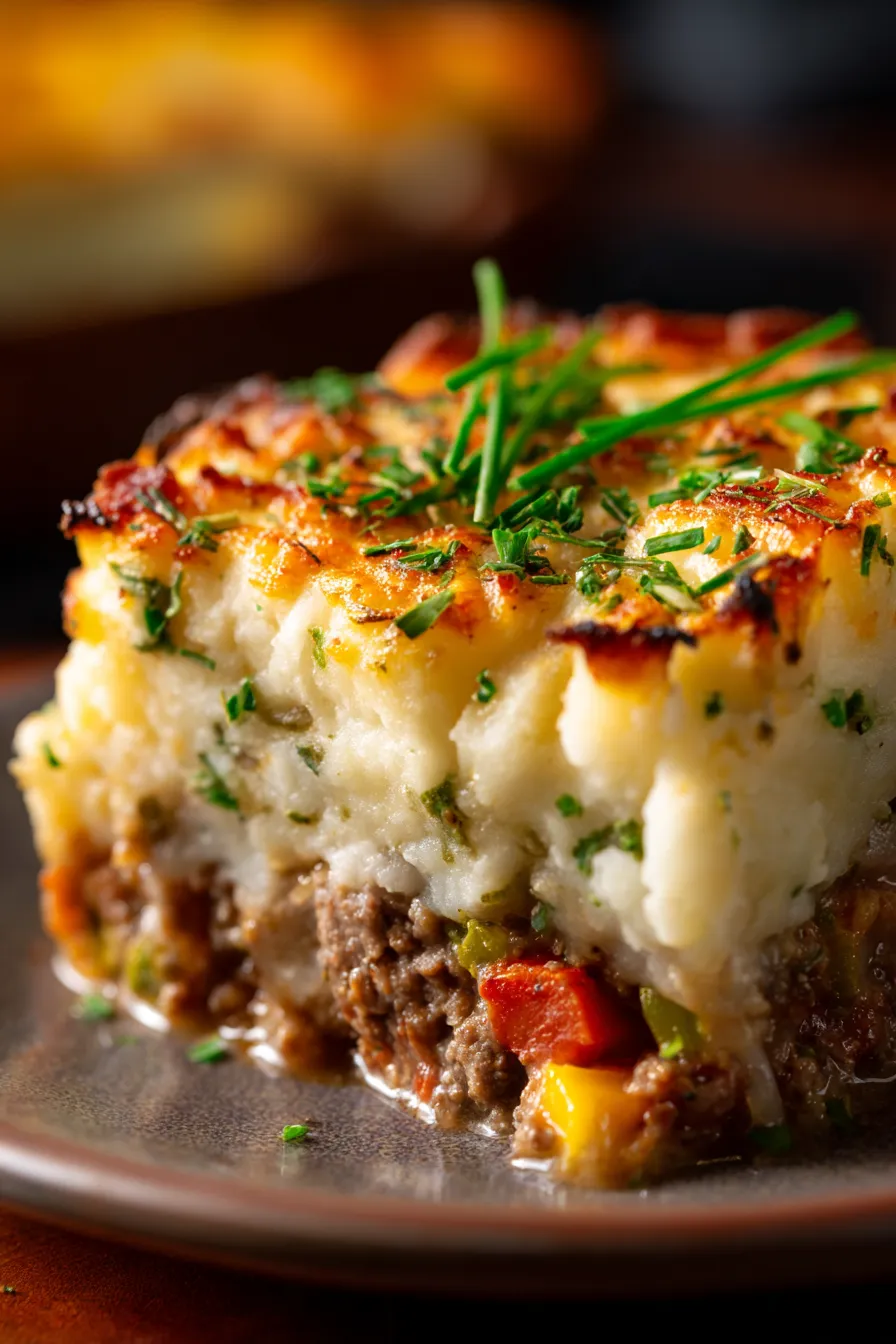 Shepherd’s Pie with Ranch Mashed Potatoes-texture-creamy potatoes-filling