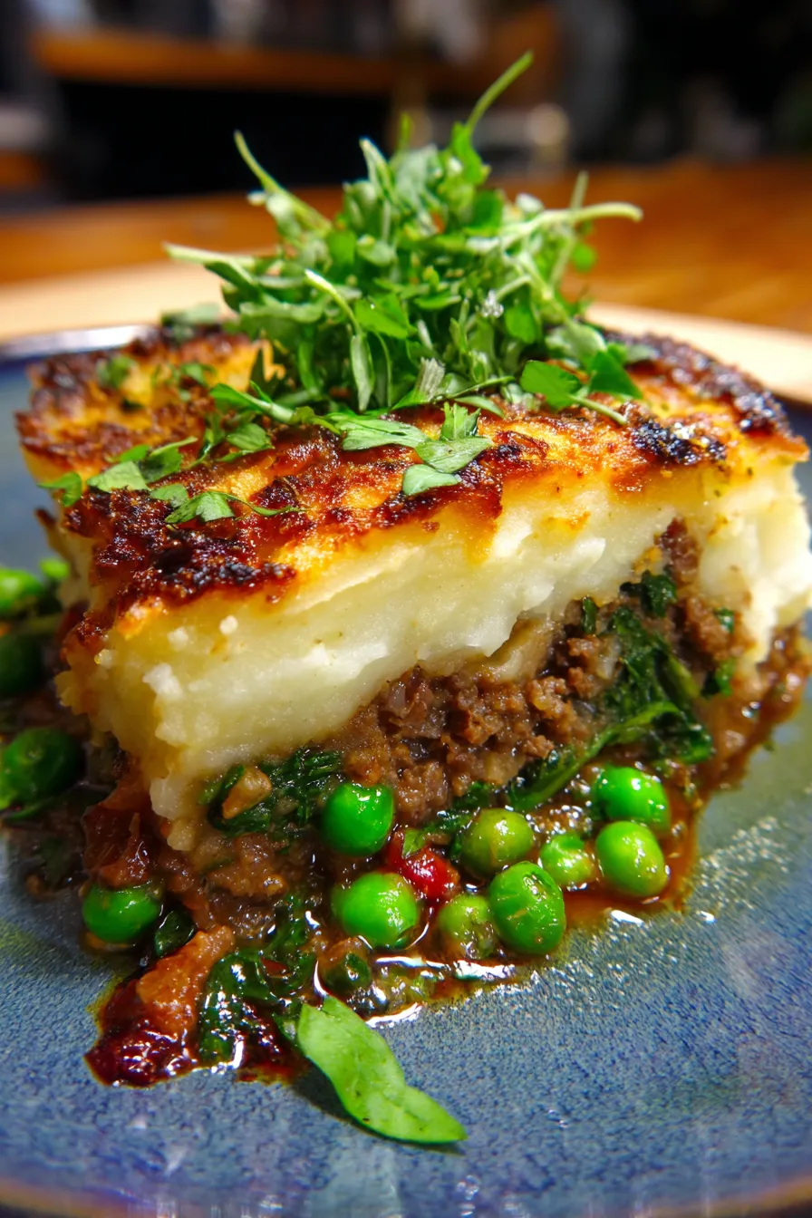 Shepherd’s Pie with Spinach & Peas-comfort food-homemade meal