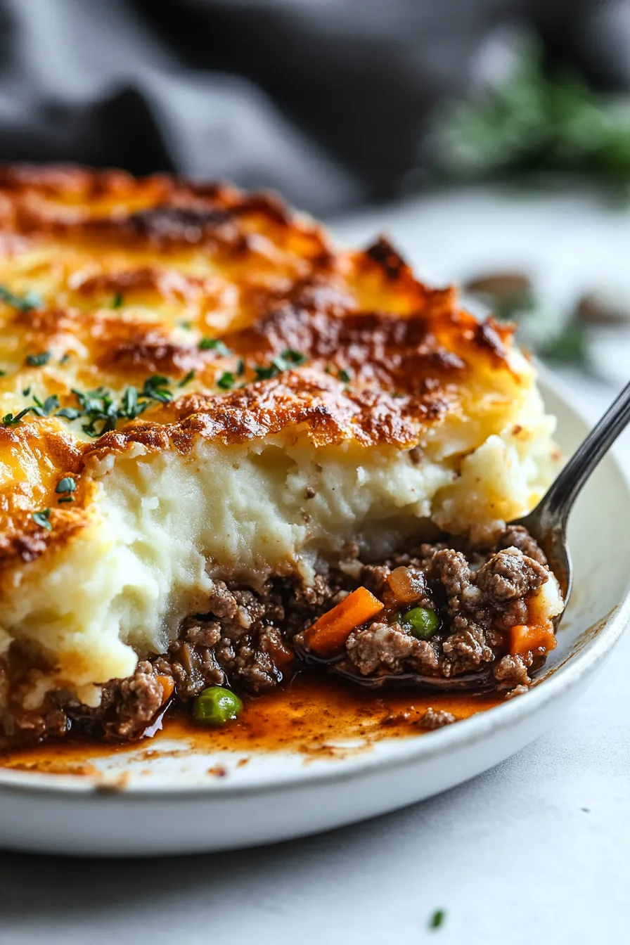 Shepherd’s Pie with Tomato Basil Sauce-creamy-mash