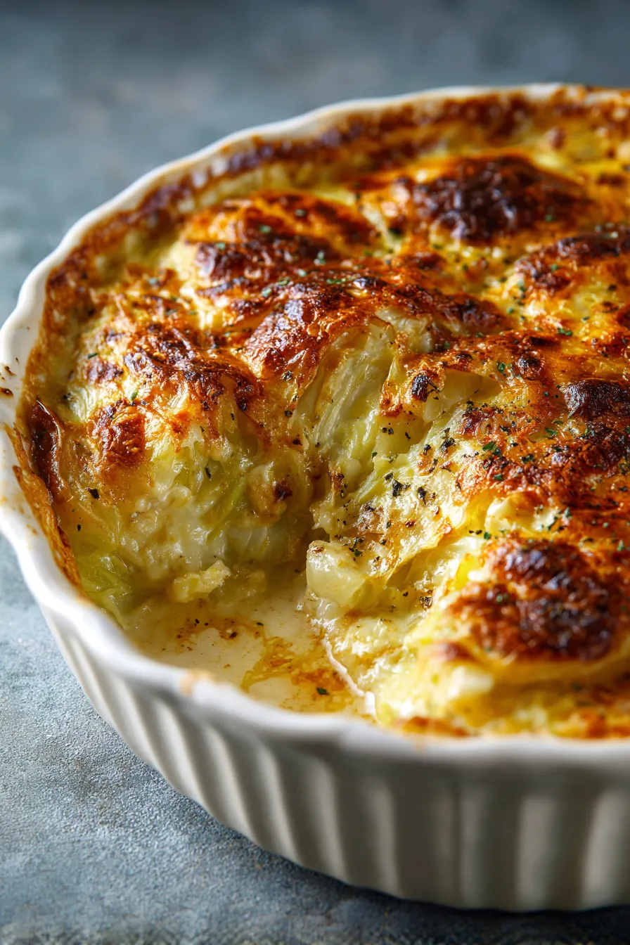 Slice of Cabbage Bake on plate
