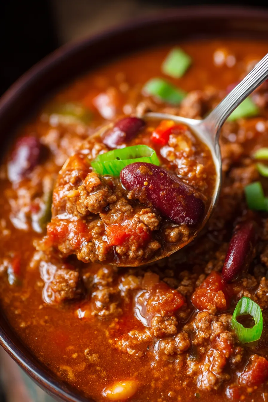 Slow Cooker Chili close up