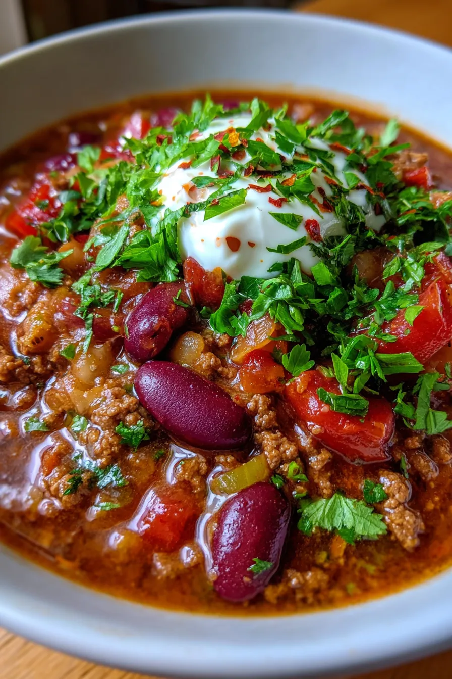 Slow Cooker Chili with Chipotle Sauce-garnish-fresh
