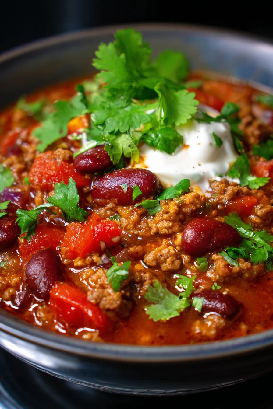 Slow Cooker Chili with Chipotle Sauce-texture-closeup
