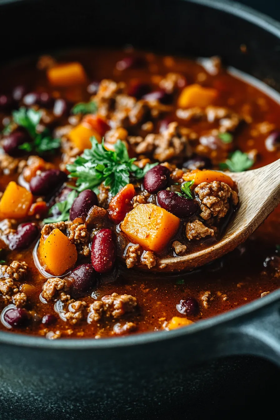 Slow Cooker Chili with Pumpkin & Maple-ingredients-mise-en-place