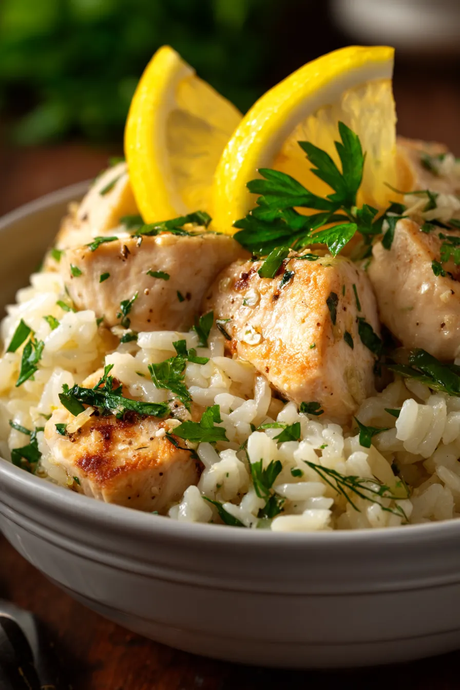 Slow Cooker Lemon Herb Chicken and Rice-fullmeal-presentation