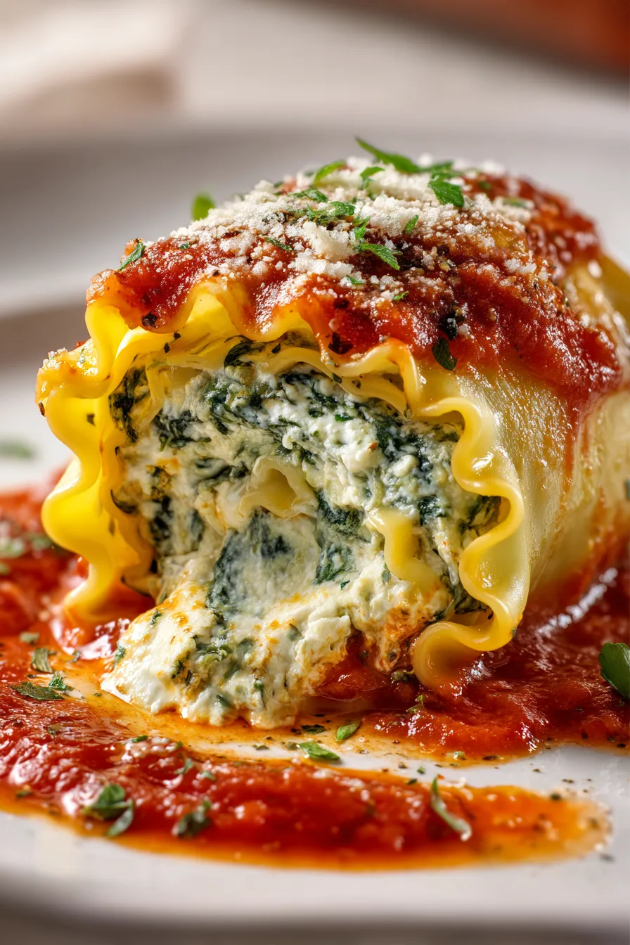 spinach-cheese-rollups-sauce-pour