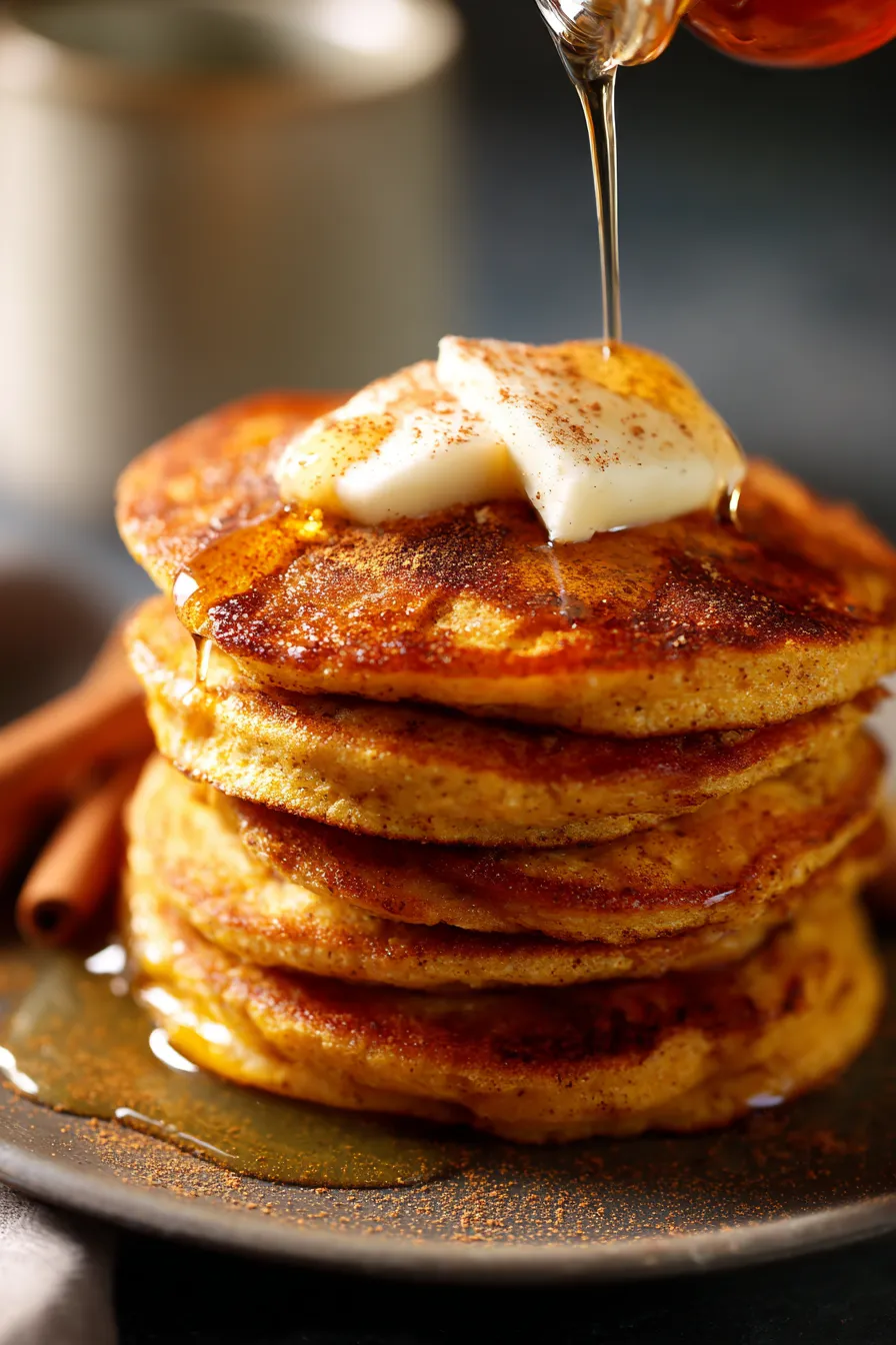Sweet Potato Pancakes with syrup