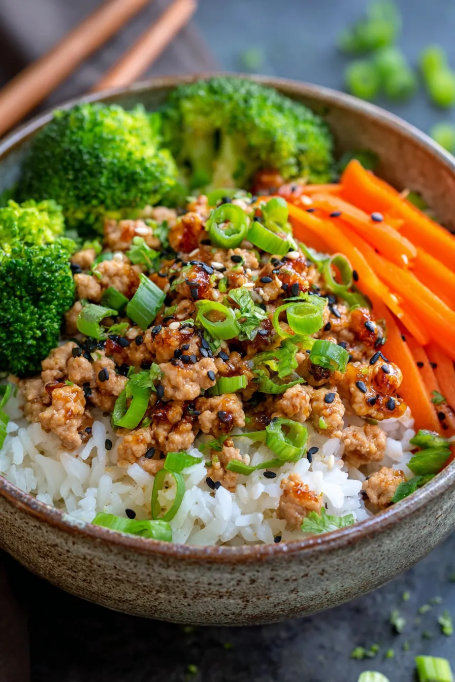 Teriyaki Turkey Rice Bowls (Easy 30-Minute Dinner)-finished-dish
