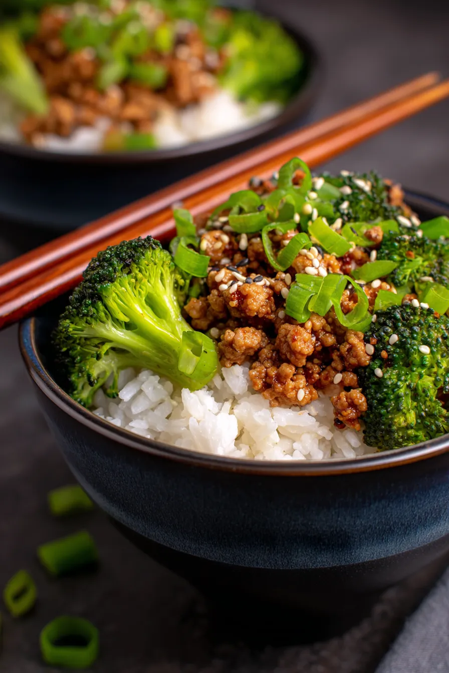 Teriyaki Turkey Rice Bowls (One-Pan Style)-texture-closeup