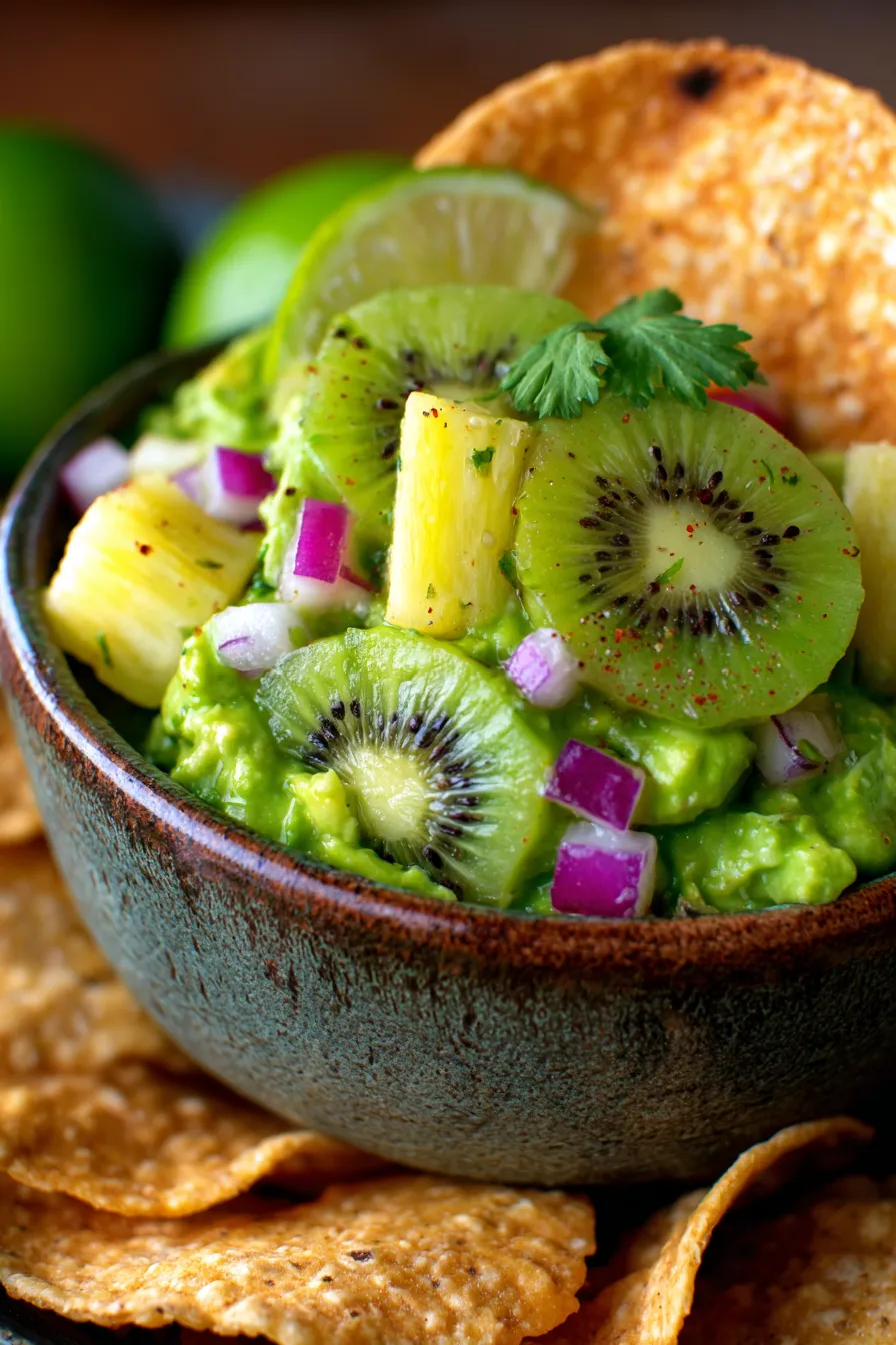 Tropical Guacamole with Kiwi & Pineapple-texture-closeup