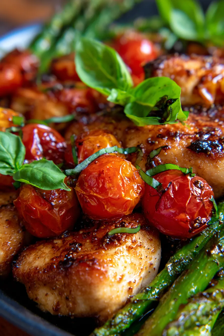Baked Balsamic Chicken-veggies-fresh