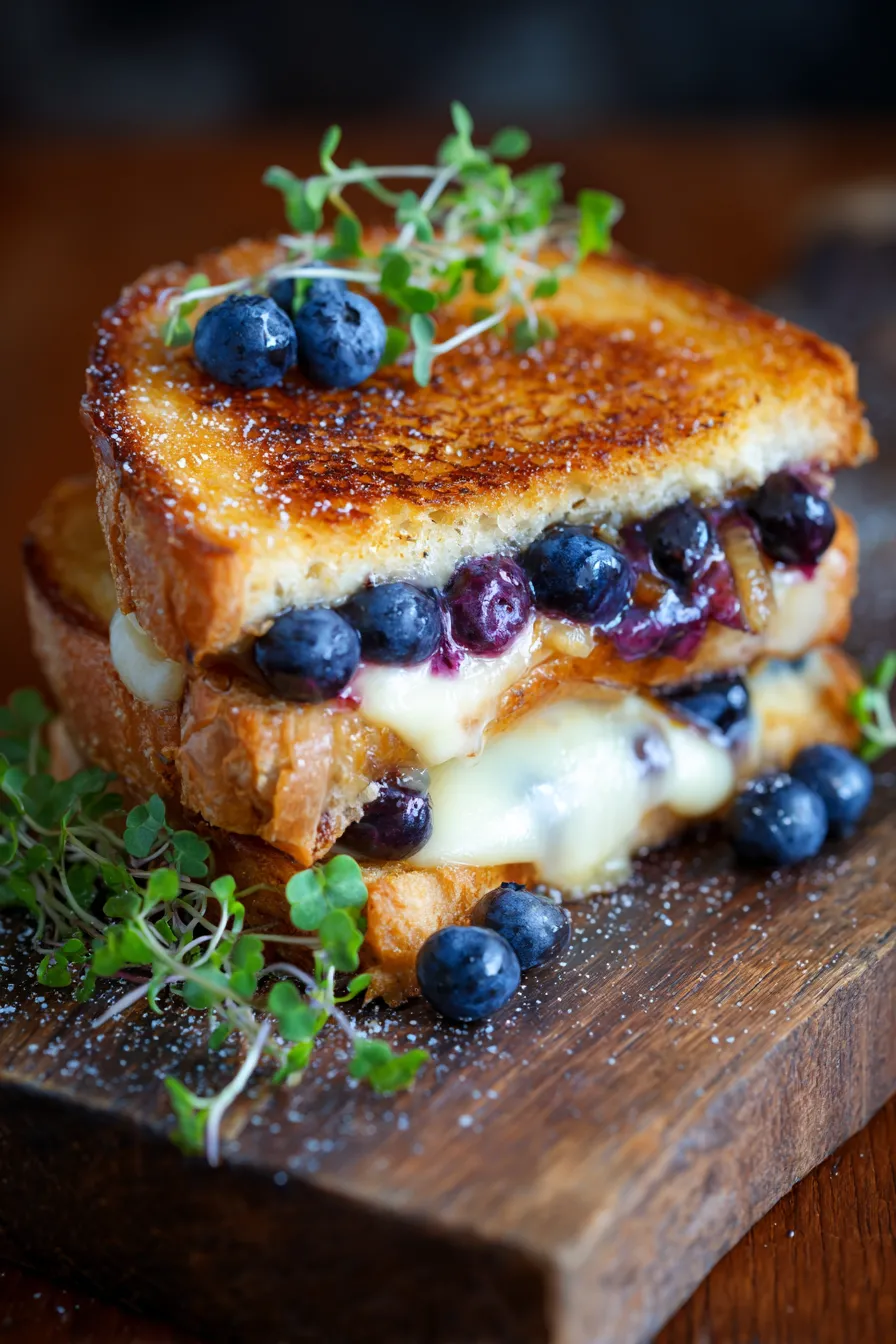 Blueberry Grilled Cheese-ingredients-overhead