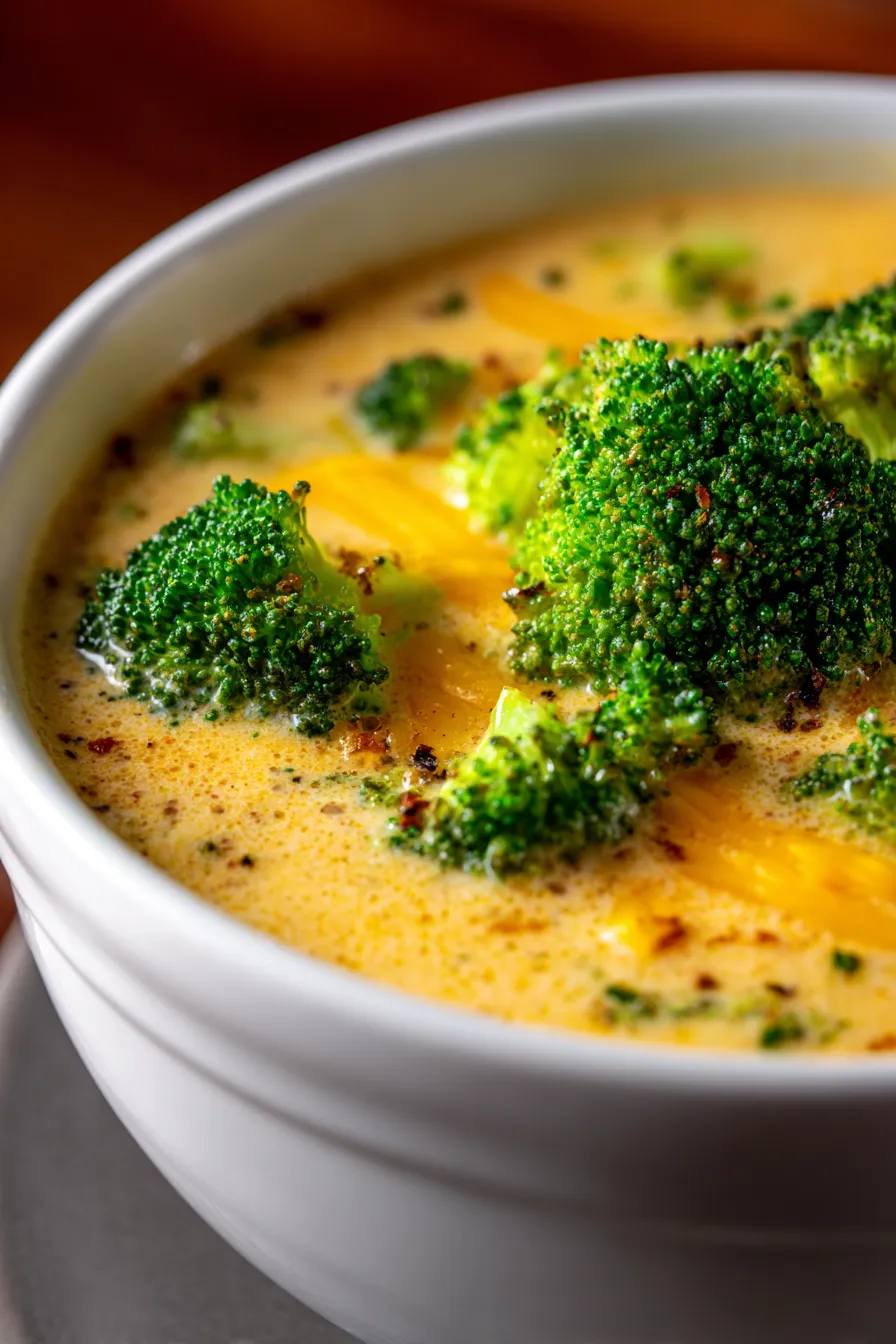 broccoli cheddar soup ingredients flat lay
