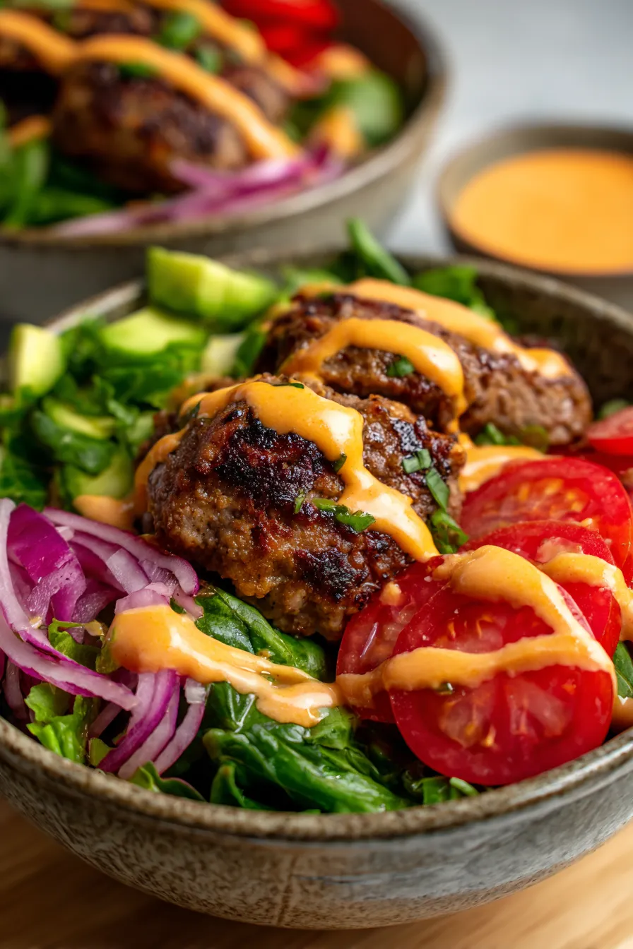 Burger Bowls with Special Sauce-ingredients-fresh
