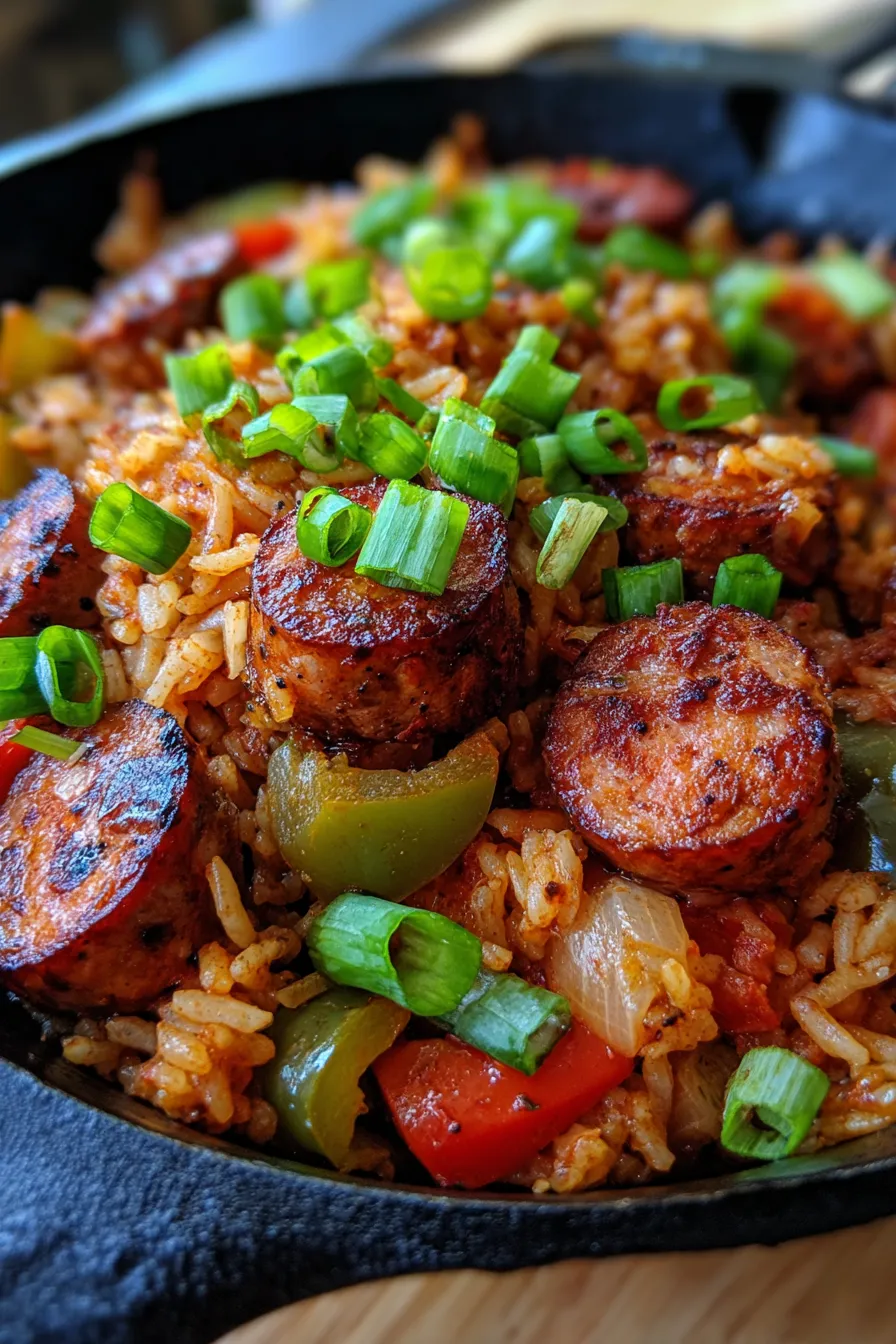 Cajun Sausage and Rice One-Pan Skillet-ingredients-mise-en-place