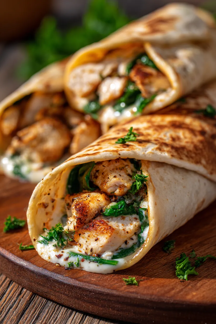 Cheesy Garlic Chicken Wraps-ingredients-prep