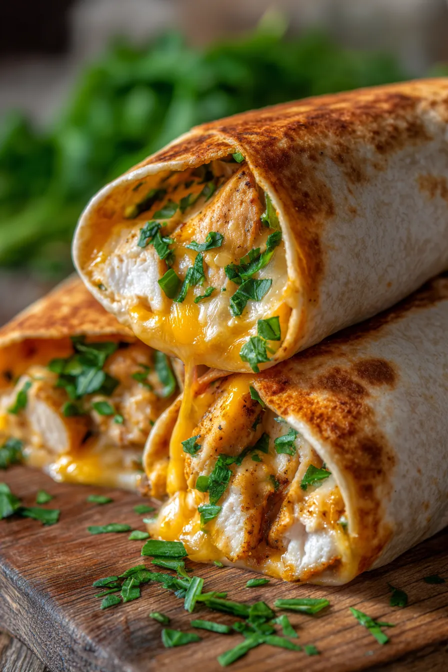 Cheesy Garlic Chicken Wraps-texture-crispy
