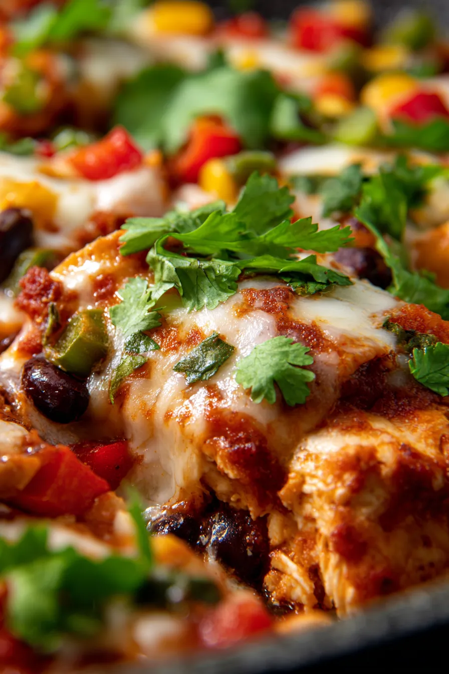 Chicken Enchilada-skillet-closeup