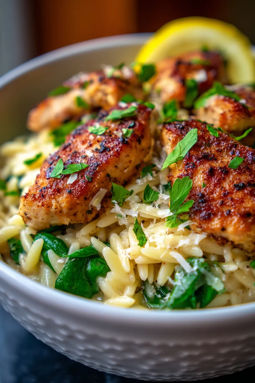 chicken orzo-finished dish-garnish